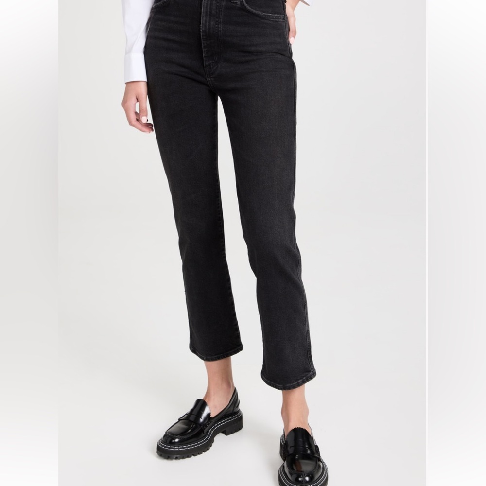 Agolde pinch waist kick flare jeans black size 25